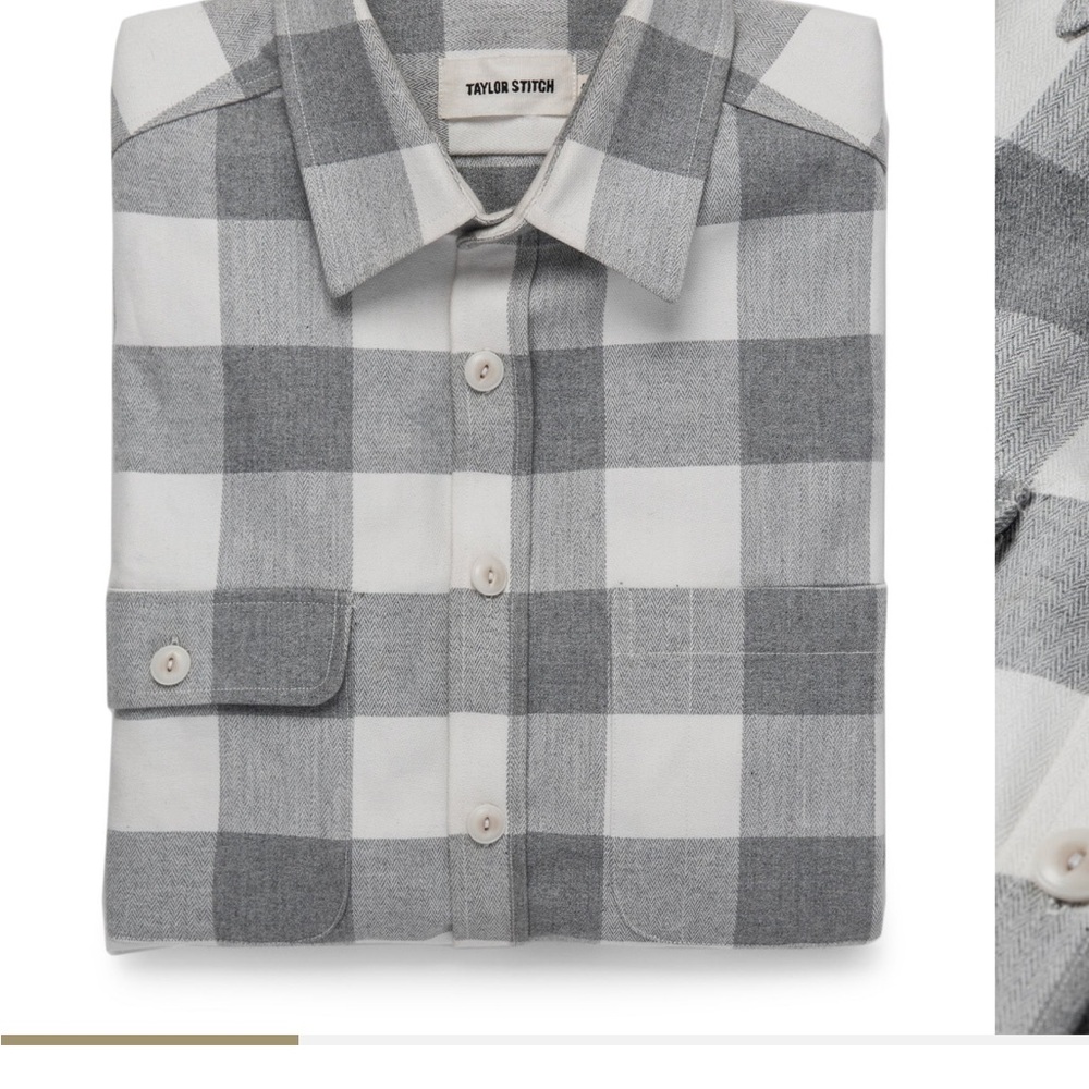 Taylor Stitch Gray Moto Checkered Men's Shirt